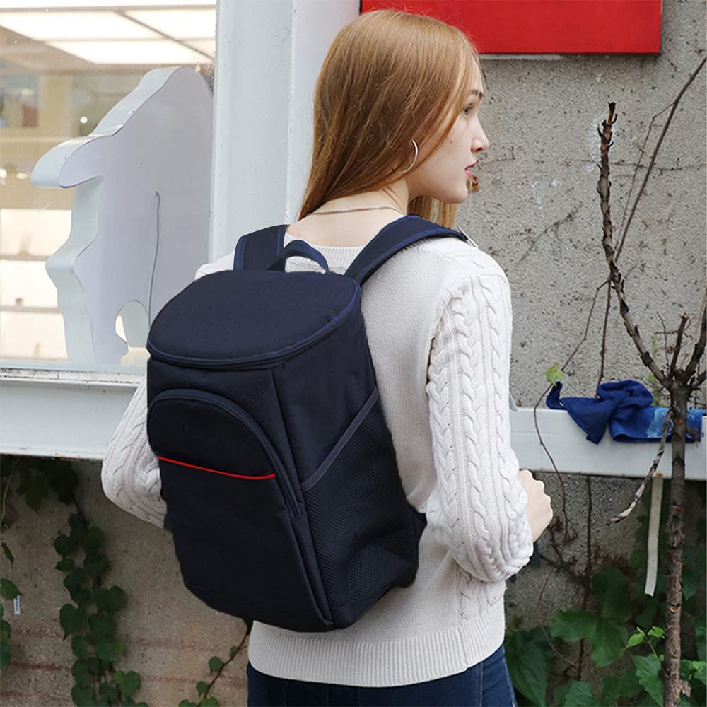 Doppeldecker weicher Kühlrucksack mit hartem Innenfutter, Wärmedämmtasche Oxford wasserdichte Lunchbox Isoliertasche Leichter Rucksack für Camping BBQ Familie Outdoor-Aktivitäten
