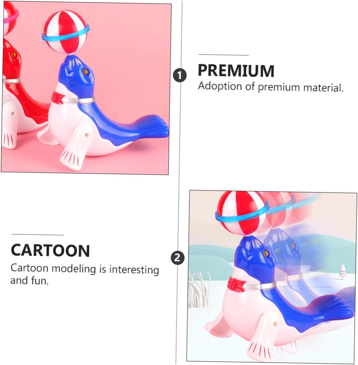 BESTonZON Cartoon Sea Lion Toy Electric Light-up Educational Plaything for Boy Girl Fun Dancing Sea Animal with Ball for Boy Girl's Day Gift Batteries Not Included