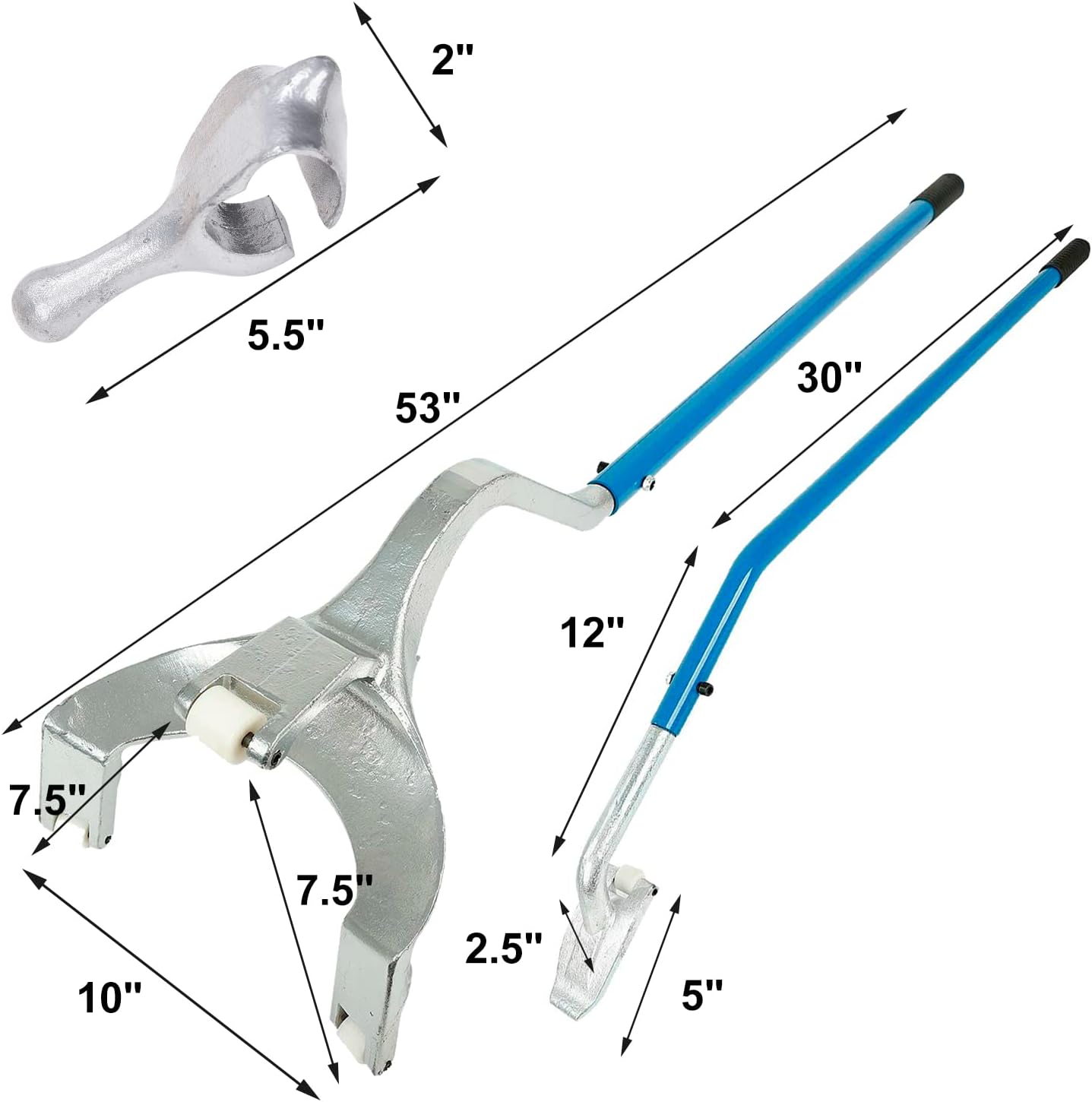 BLACKHORSE-RACING 22.5" to 24.5" Tire Changer Mount Demount Removal Tool Tubeless Truck Extra Bead Keeper Blue