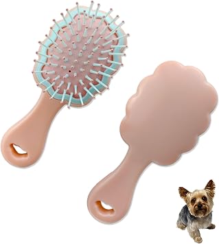 Gentle Cloud Air Cushion Brush Small Dogs Grooming with Gift Box, Fit for Yorkie, Shih Tzu, Pomeranian, Maltipoo, Maltese, Toy poodle, Puppy Essentials Pink