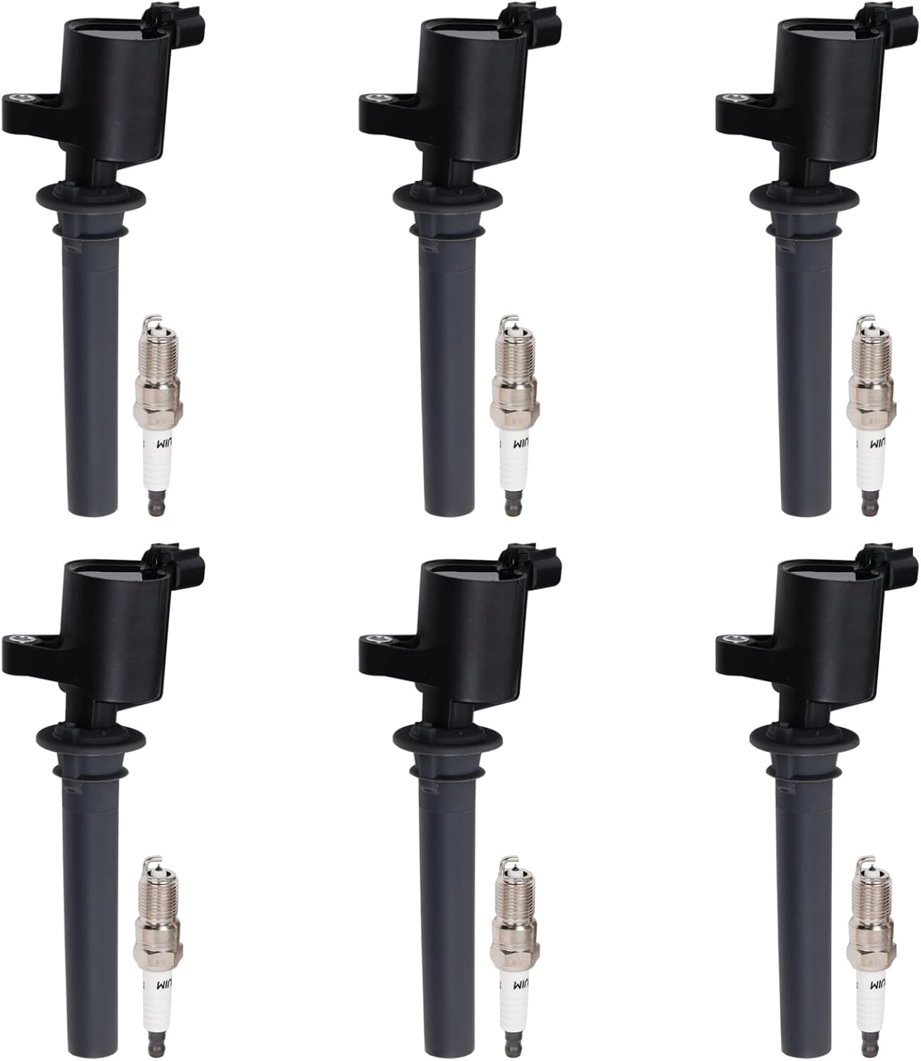 6PCS UF406 Ignition Coils & 6PCS Iridium Spark Plugs Ignition Coils Pack Fits for 2003 2004 6 3.0L, 2002 2003 2004 MPV 3.0L, 1L8Z12029AA Coil Pack Aftermarket Parts