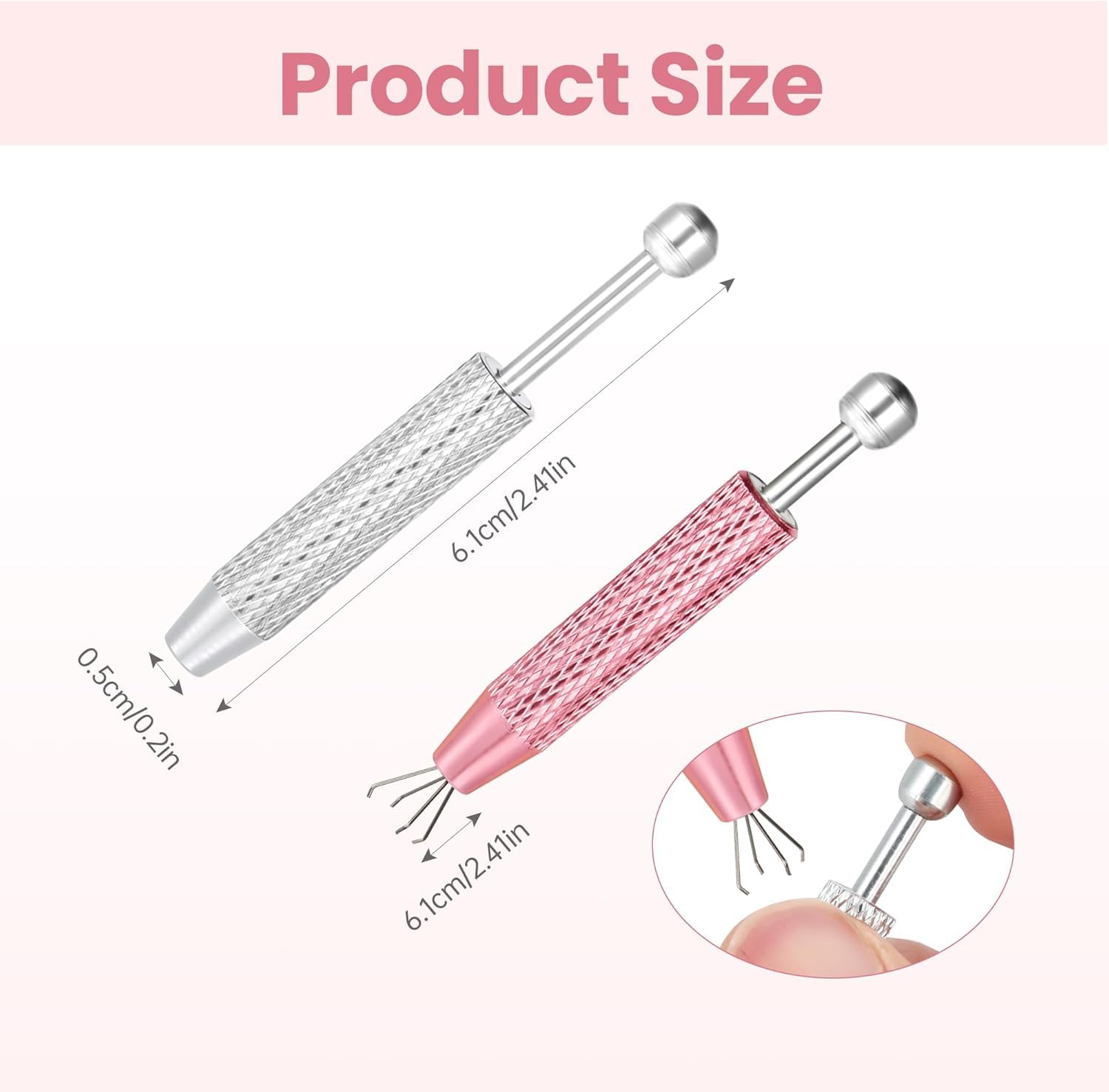 BACUTHY 2 Pack Piercing Ball Grabber Tool, Stainless Steel Piercing Tools for Changing Jewelry, Pearl Grabber Pick Up Tool with 4 Prongs for Tiny Objects Ic Chips Electronic Components