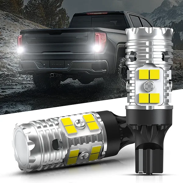 LASFIT 921 LED Reverse Backup Light Bulbs Fit for 2014-2021 2022 2023 2024 2025 GMC Sierra 1500 2500 3500 HD, 6000K Cool White Super Bright OEM 912 W16W Replacement, 2pcs