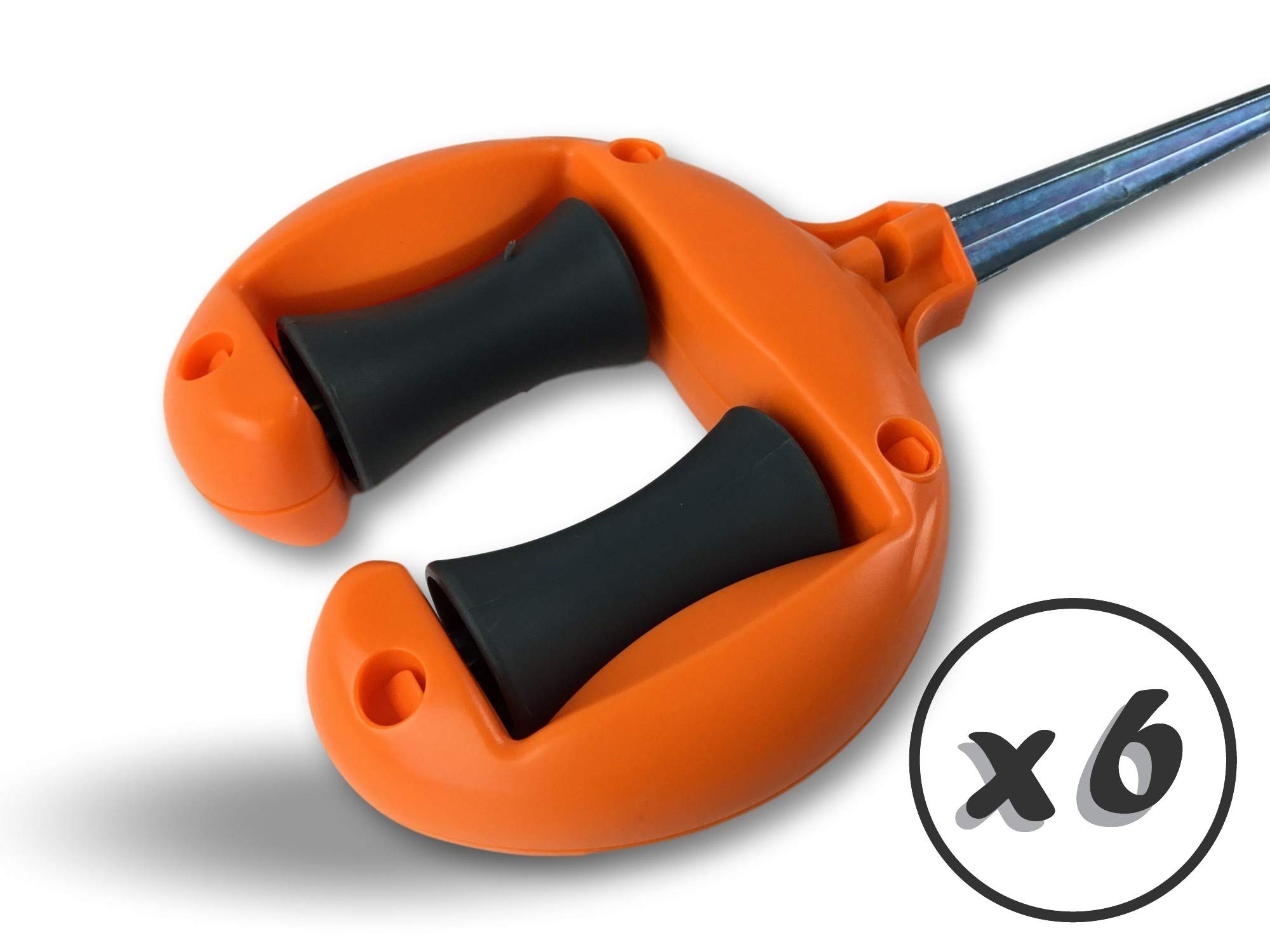 Prowadnica węża ogrodowego z PCW | Zestaw 6 | 2 boczne rolki | metalowa końcówka 15 cm | Długość całkowita 26 cm | Solidny i wytrzymały | Stop do węży ogrodowych, które zaciskają lub zakleszczają | JGUIDx6