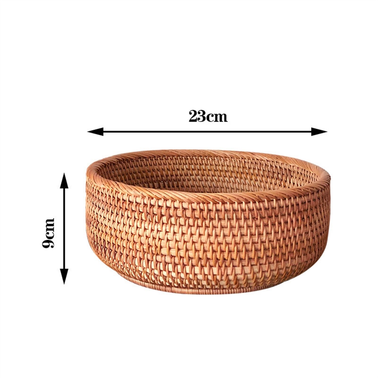 Portafrutta Cestino for il pane rotondo in rattan da 3 pezzi - Cestino for il pane con frutta in vimini naturale, ciotole rotonde for il pane in rattan intrecciato, cestino for il pane in rattan fatto