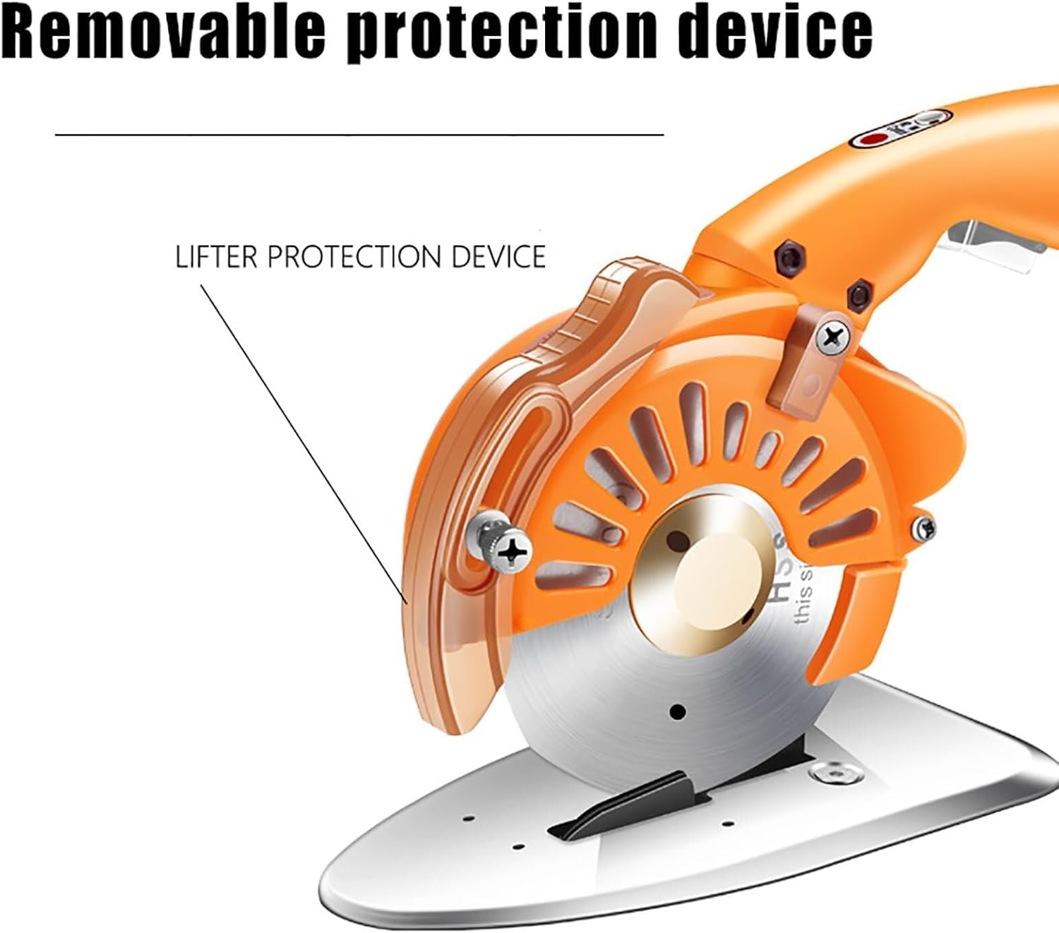 Electric Fabric Rotary Cutter, Round Knife Leather Cutting Machine with Assist Light and Safe Cover, 28mm Cutting Thickness and Automatic Sharpening, for Multi-Layer Cloth Leather Silk