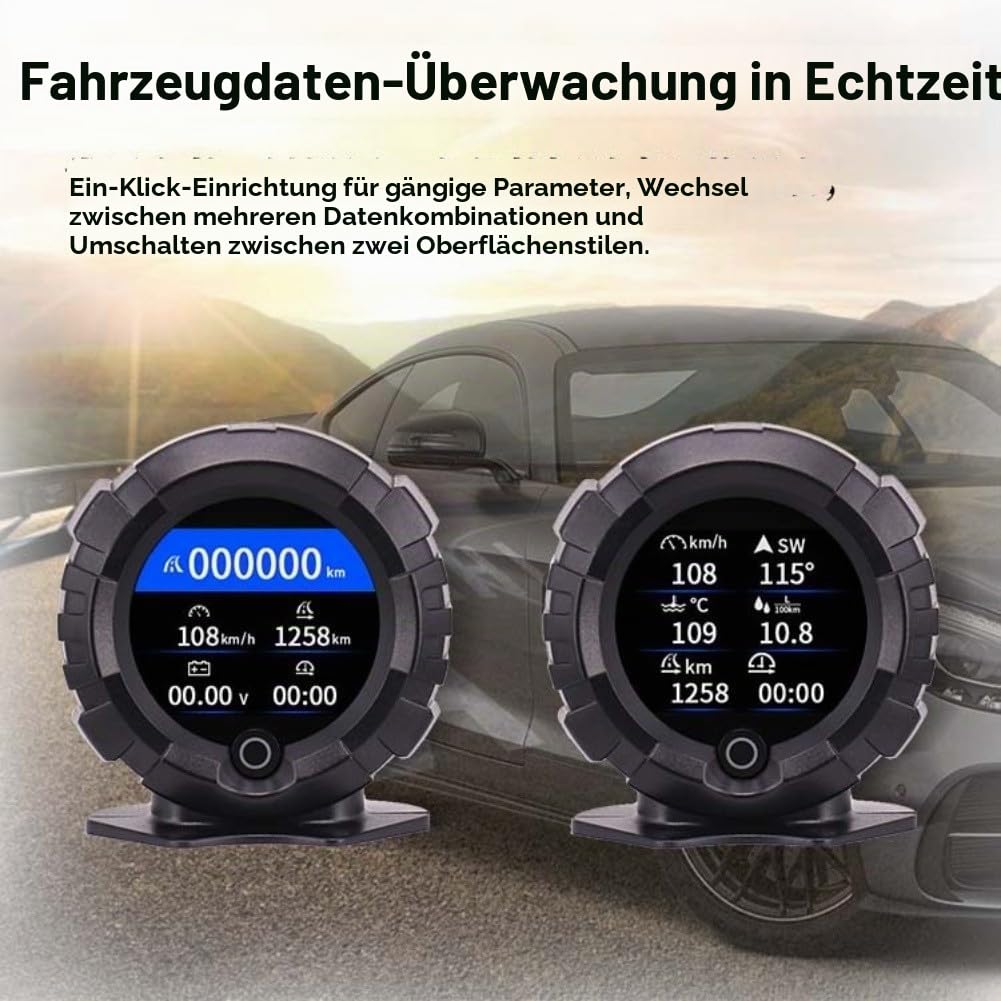 Digitaler Neigungsmesser mit Head Up Display für Auto GPS System zur Überwachung von Steigung, Neigungswinkel, Höhe, Breitengrad Off Road (X95-GPS (Englisch))
