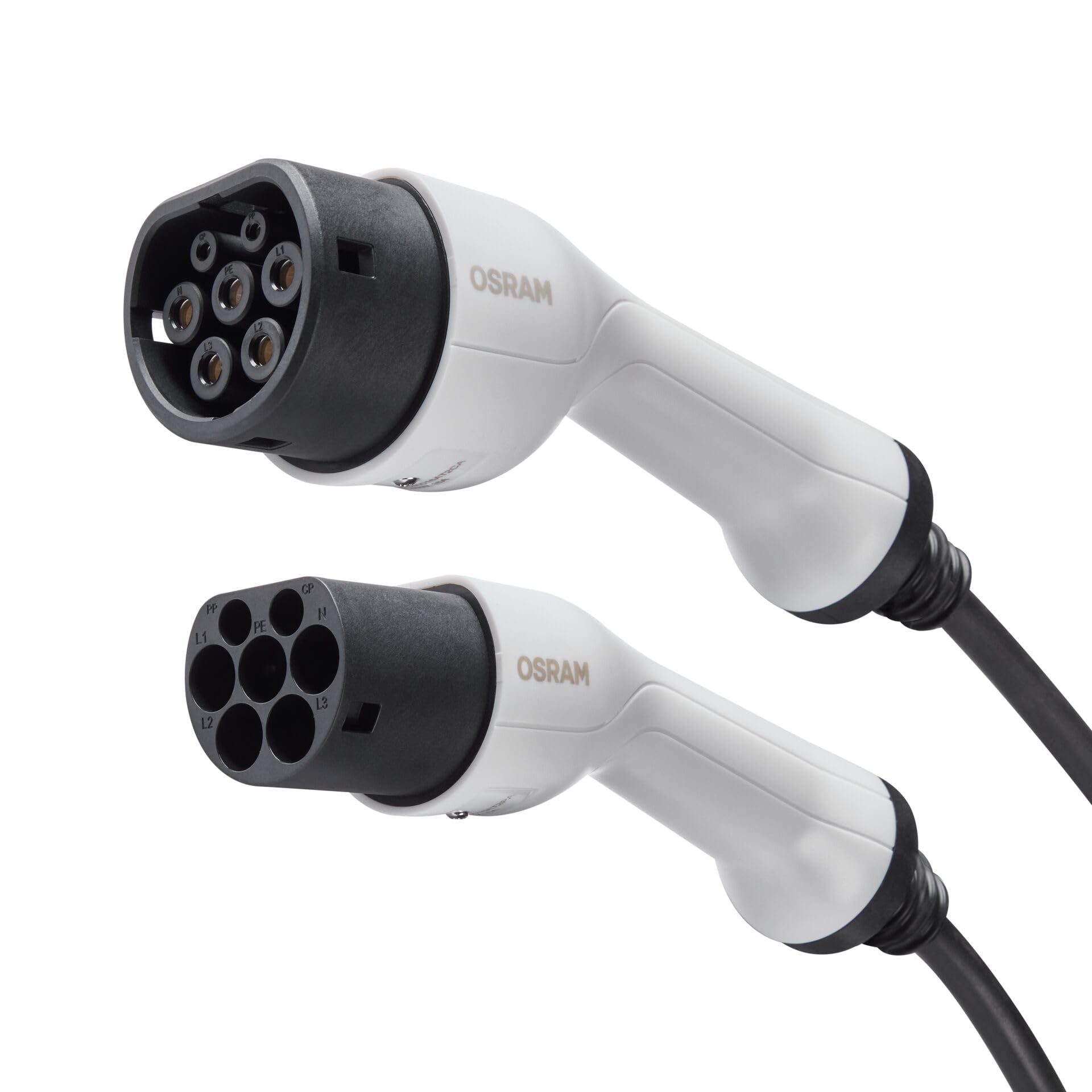 OSRAM BATTERYcharge 7PIN | 3FASE | Cable de carga de 16 AMP para vehículos eléctricos e híbridos enchufables, tipo 2 a tipo 2, 11 kWh, longitud de cable de 5 m