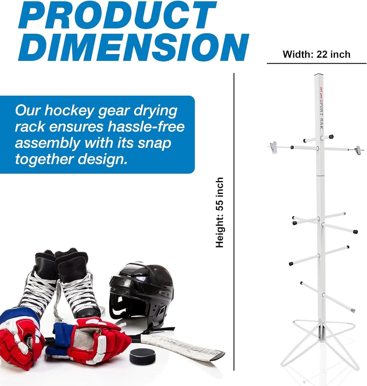 Wet Gear-Hockey Equipment Dryer Rack: Metal Model