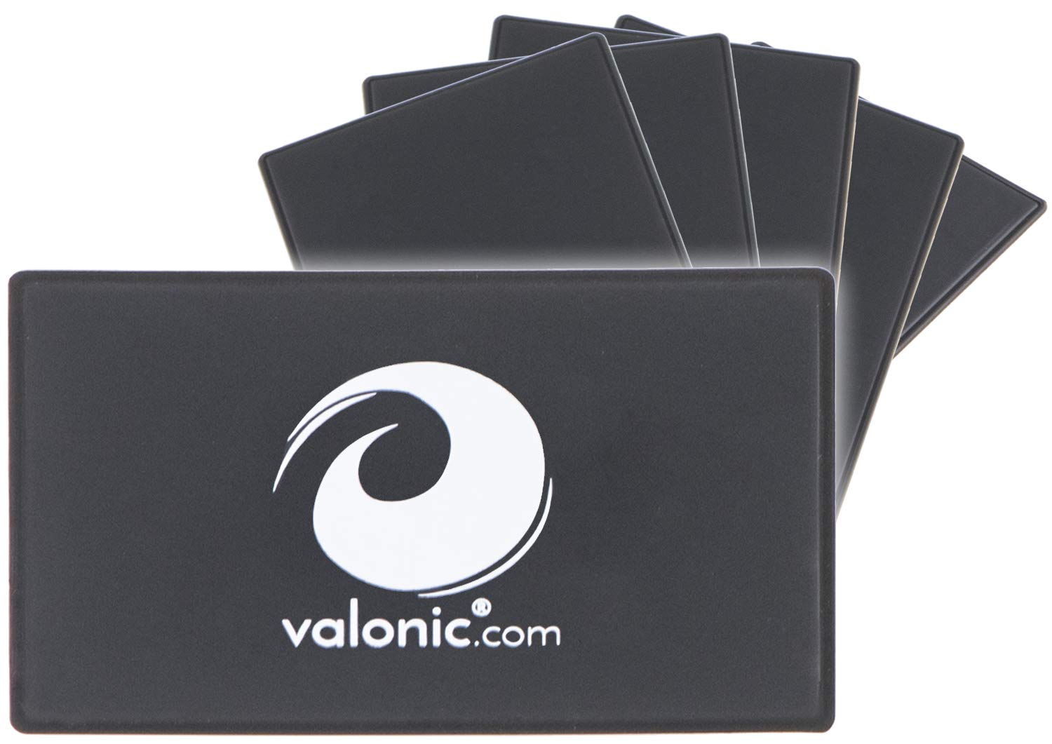 valonic RFID wallet shield - ultra slim - 6-pack - RFID blocking guard card - black - fraud protection for credit cards and debit cards