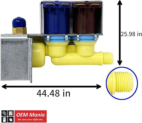 Vista 3 de WP12544002 Válvula OEM Mania WP12544002 (K-74962) NUEVO OEM producido para Whirlpool Refrigerador Pieza de repuesto de válvula de agua - Compatible