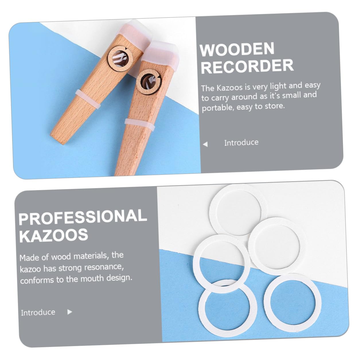 SUPVOX Set de Kazoo en Bois Facile à Jouer Transporter pour Ukulélé et Guitare, Instrument Musical Original Adapté à Tous Âges