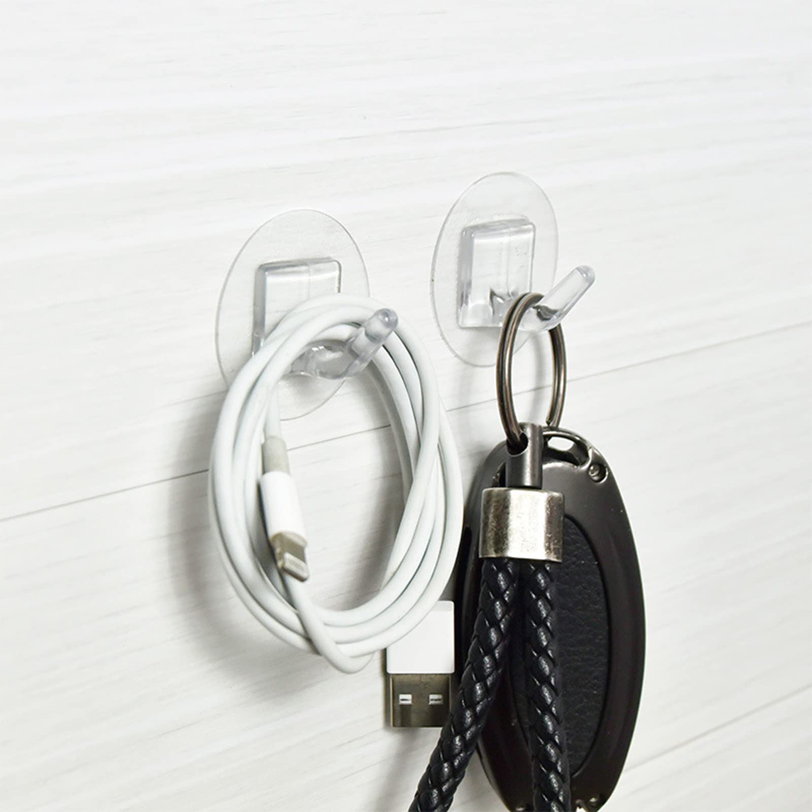 MOROBOR Witte Zelfklevende Wandhaken, 12 stks Plastic Vierkante Haken Zonder Boren Muur Sleutel Haak Houders Douche Handdoek Hanger Voor Thuis Keuken Badkamer Kantoor