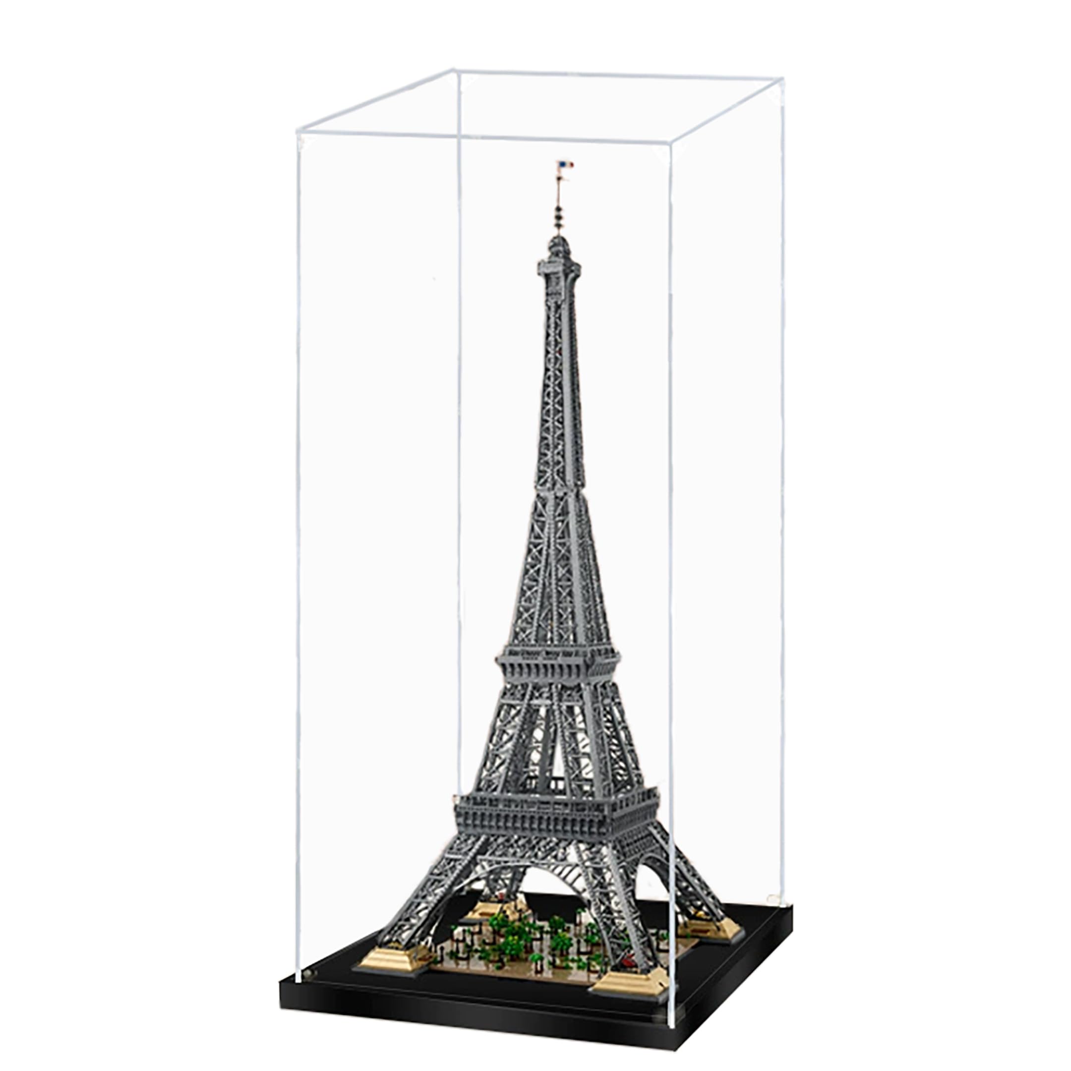 Acrylic Display Case for Lego 10307 Paris Eiffel Tower Building Set, Dustproof Transparent Box, Showcase - Only Display Case, Display Box Compatible with Lego 10307 (3MM,Black Base)