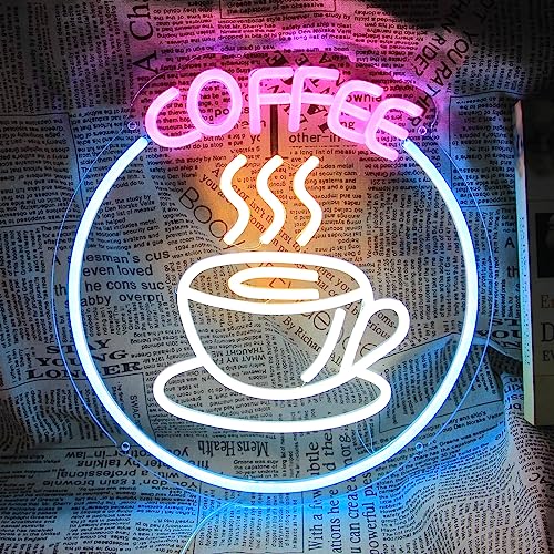 Coffee Neon Sign Coffee Bar Neon Lights Neon Signs for Wall Decor Led Sign Decor Light Up for Bar Club Windows Glass Party