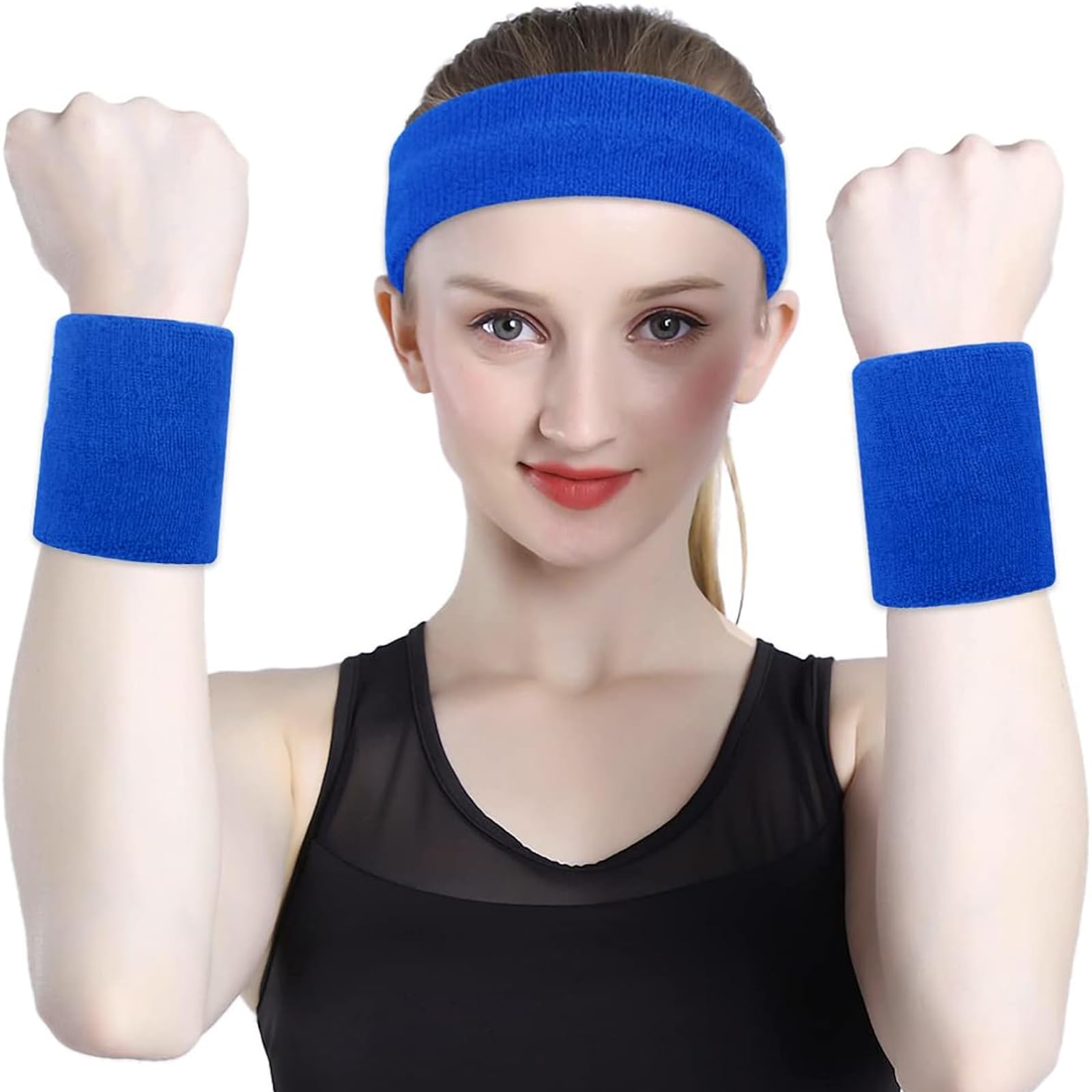 Lot De 6 Bandeaux De Poignet Éponge Coton – Anti-Transpiration Enfant – Football, Basket, Tennis – VIKY