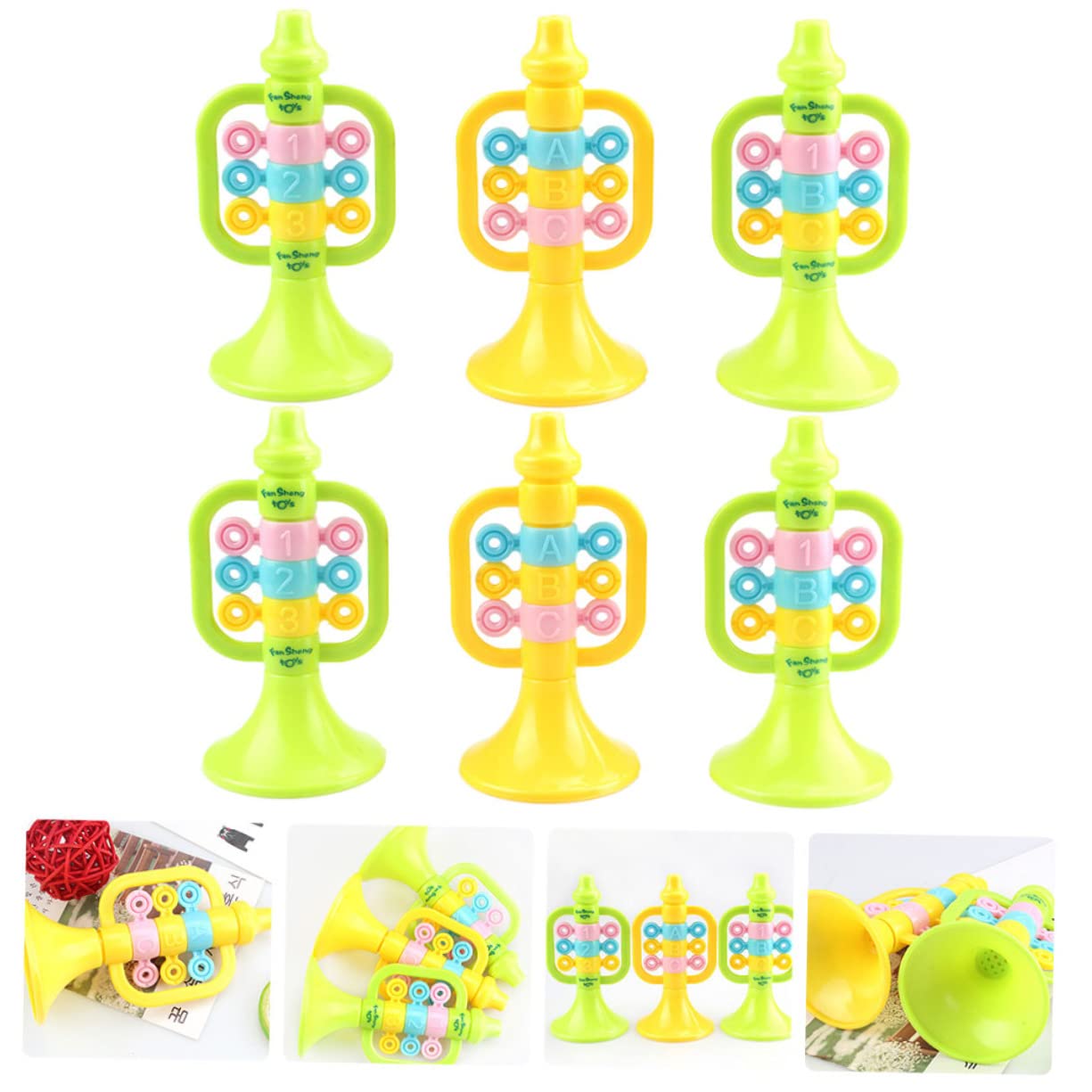 HONMEET Cartoon Small Speaker Toy Trumpet Music Boys and Girls' Trumpet Model Simulation Instruments