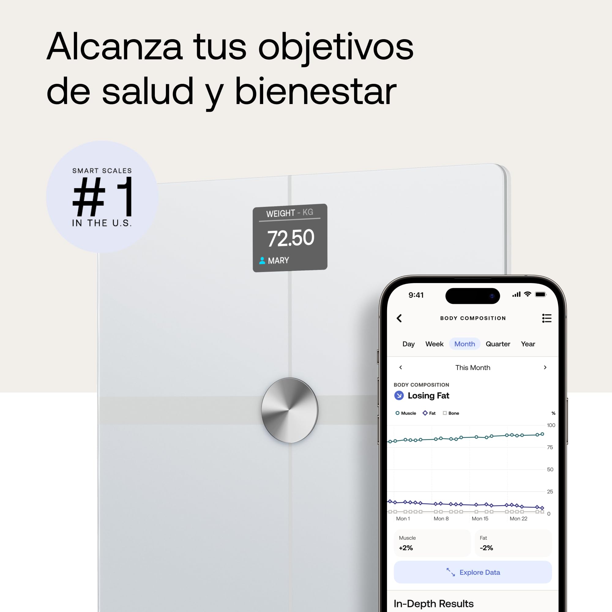 Withings Body Smart - Bascula de baño con Composición Corporal Avanzada (Peso, Grasa Corporal, Músculo, Masa Ósea, Agua, Índice de Grasa Visceral), balanza peso corporal WiFi, hasta 8 usuarios