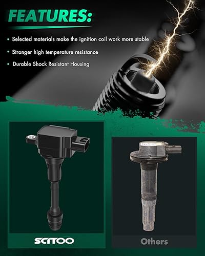 Vista 881 de SCITOO 1 bobinas de encendido con 4 bujías de iridio para Chevrolet 2011-2015 Cruze 1.4L 2016 Cruze Limited 1.4L 2012-2020 Sonic 1.4L 2013-2021 Trax