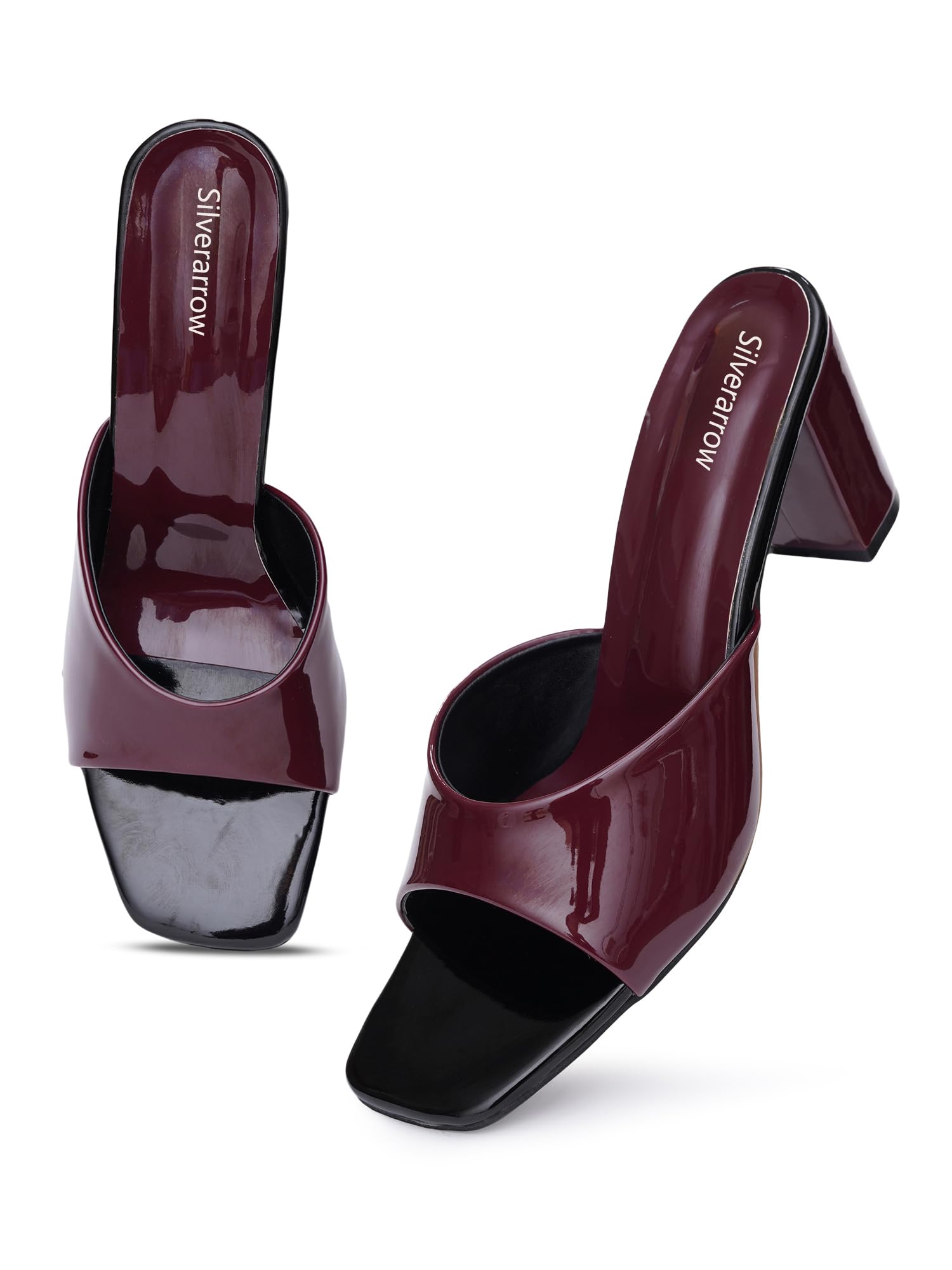 silverarrow womens Flosmo Elegant Open Toe Block Heels for women & Girls | Cushioned Slip-On Mules | Comfort Dress Sandals for Office & Casual-picture-55