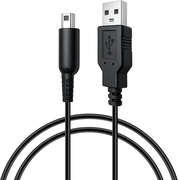 Zeeorymn Chargeur 3DS,Câble de Chargeur pour 3DS XL/3DS XL/New 2DS XL/2DS/Dsi XL,1,2m/ 3,9ft Câble Charge ur USB d'alimentation USB,1PC Noir - 1