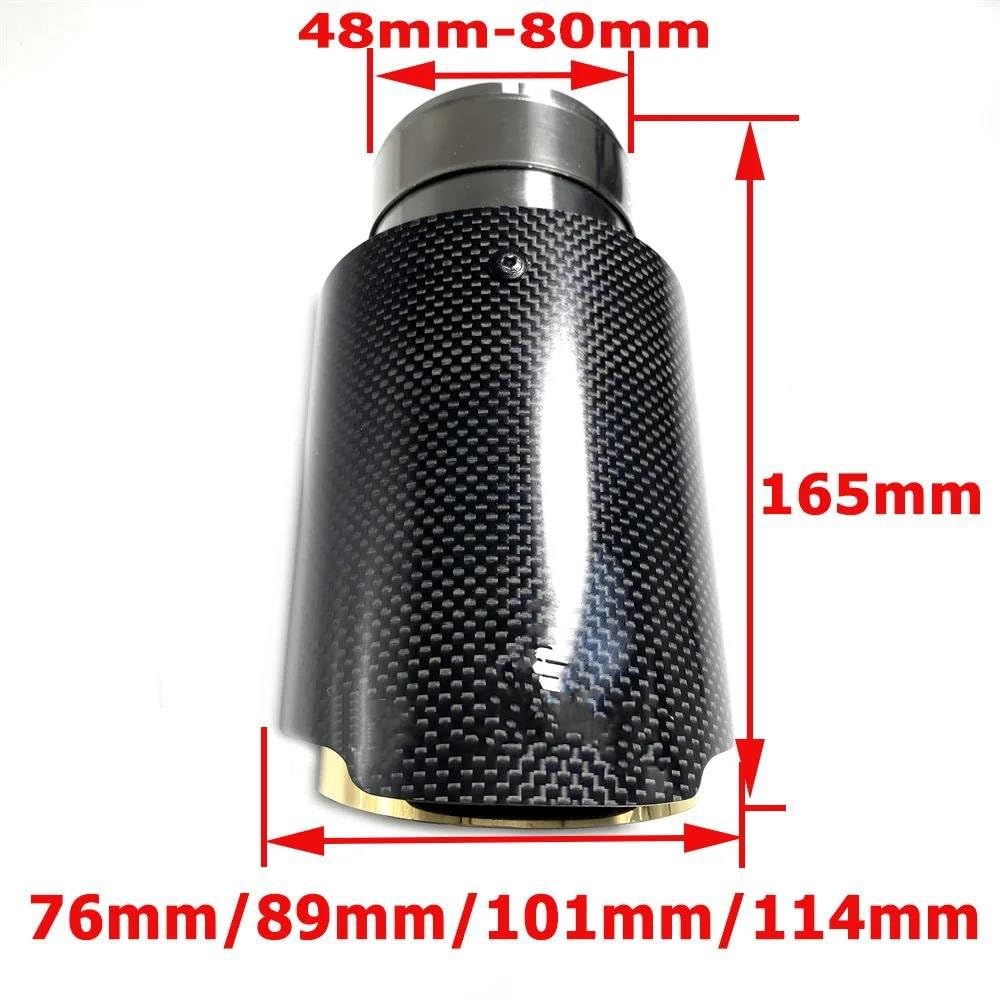 Embout D'échappement En Acier Inoxydable Et Fibre De Carbone - Diamètre 60mm - Pour La Plupart Des Voitures - Améliore Le Style Et Le Son