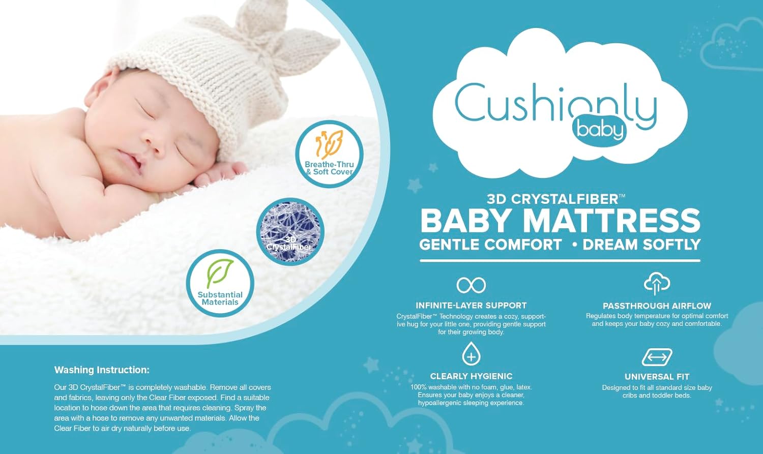 Cushionly Plus Firm & Elastic Back Support Mattress Toppers