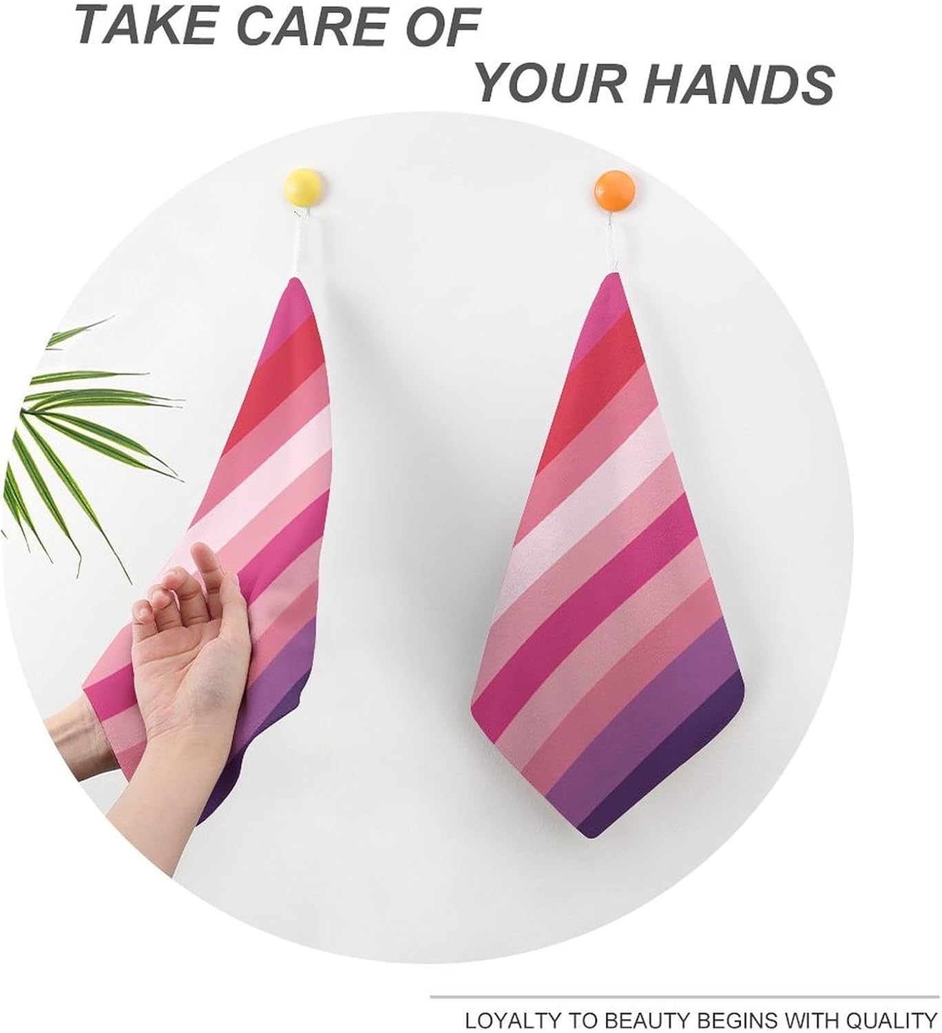 Lesbian Pride Flag Hand Towels for Bathroom Kitchen Towels Small Towel Handkerchiefs with Hanging Loop 4PCS