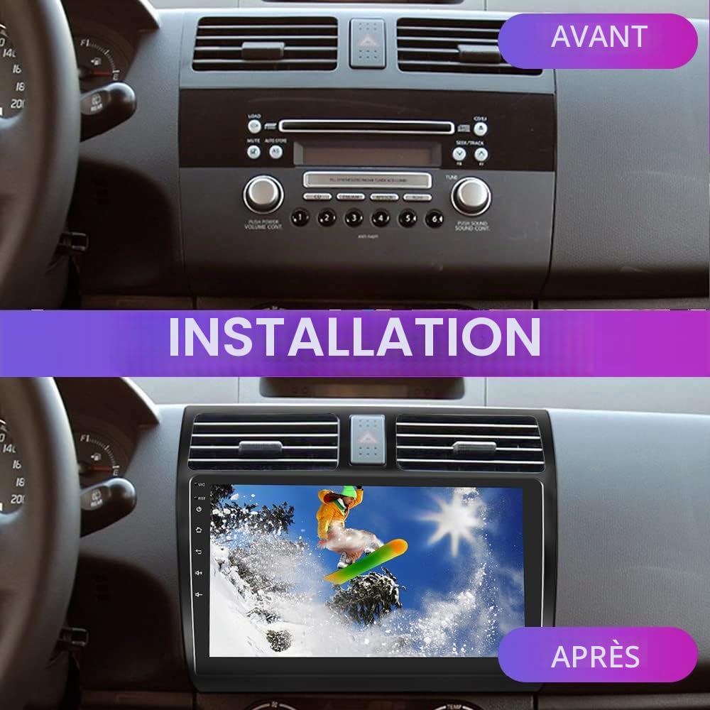 Hikity 4+64G 10" Autoradio Android pour Suzuki Swift 2005-2010