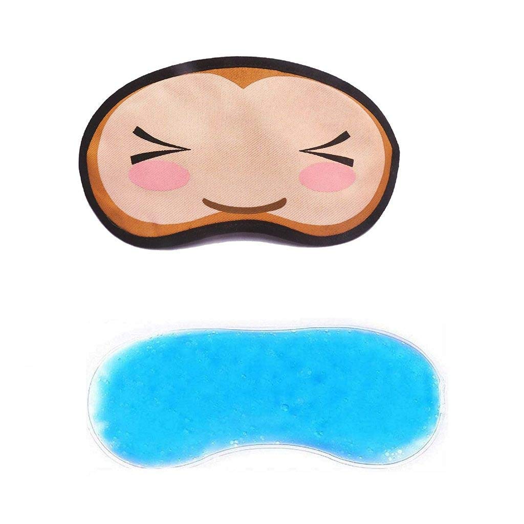 Line Cartoon Polyester Ice Gel Eye Mask for Insomnia, Meditation, Puffy Eyes and Dark Circles-image-28
