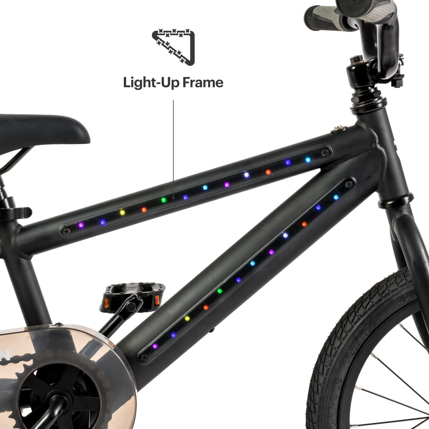 Jetson JLR M Light-Up Bike | Includes Light-Up Frame and Light-Up Wheels |Training Wheels Included | Three Different Light Modes | Easily Adjustable Handlebar and Seat Height | 16" Rubber Tires