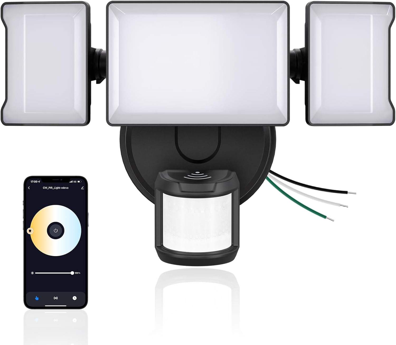 Olafus 65W Good LED Flood Gentle Outside with Movement Sensor, 6500LM, 2700K-6500K WiFi Safety Gentle Work with Alexa/Google, Movement Detector Lights with APP Management, IP65 Floodlight Outdoors (Black)