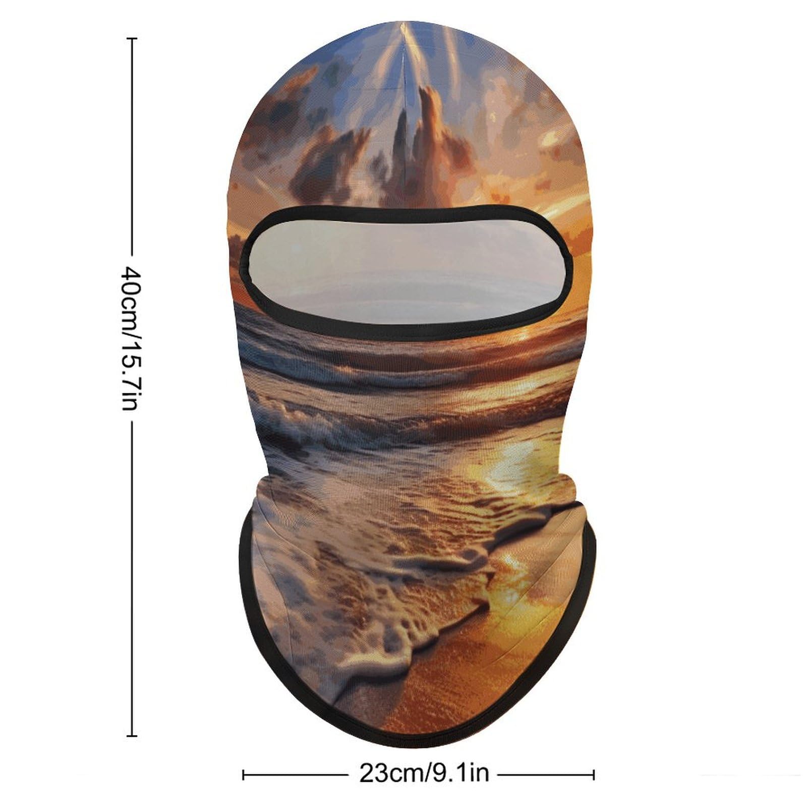 Breathable Balaclava, Beach Sunrise Face Cover, Ski Mask for Outdoor Sports & All-Season Use