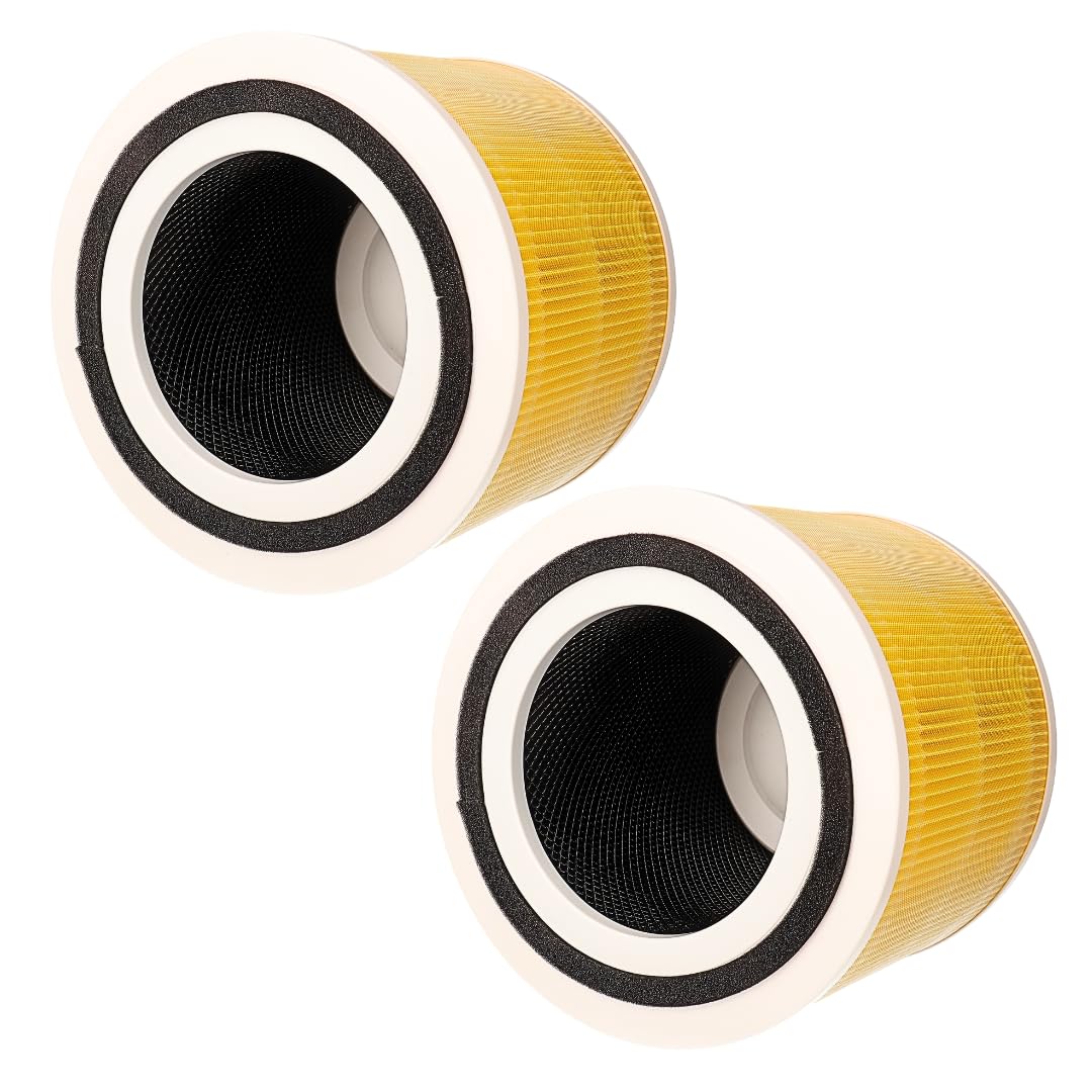 Finest-Filters Compatible Replacement Filter for Levoit 300S /Core 300 /Core 300-RF | Choose White/Yellow or Blue | Packs of 1 or 2 | 3-Stage H13 HEPA + Activated Carbon (2 Pack - YELLOW)