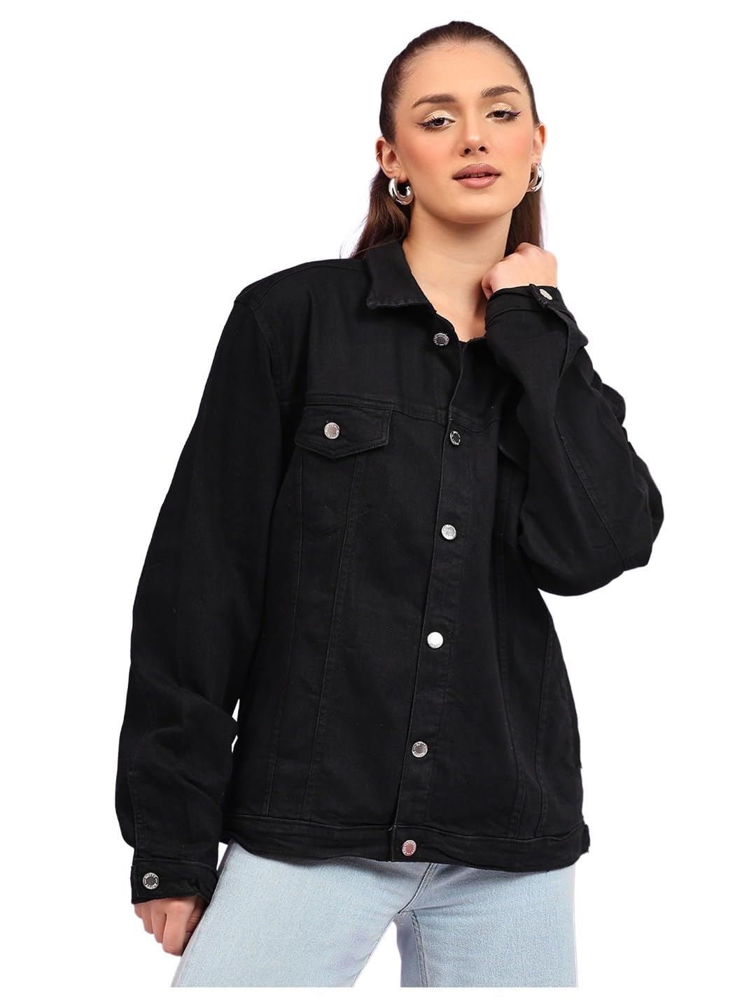 Women's Button-Down Oversized Denim Jacket-picture-54