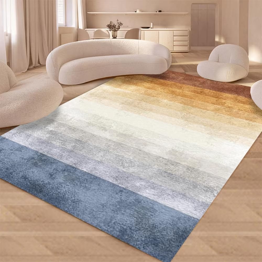 Tapis de sol moderne antidérapant en flanelle abstraite salon et chambre 200x300
