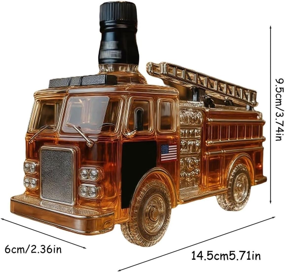 Whiskey Bottle Fire Truck Shape,Car-Shaped Whiskey Decanter Bottle,3D Creative Car Theme,Bar Home Decor,Christmas and Valentine's Day gifts for men(Style A)