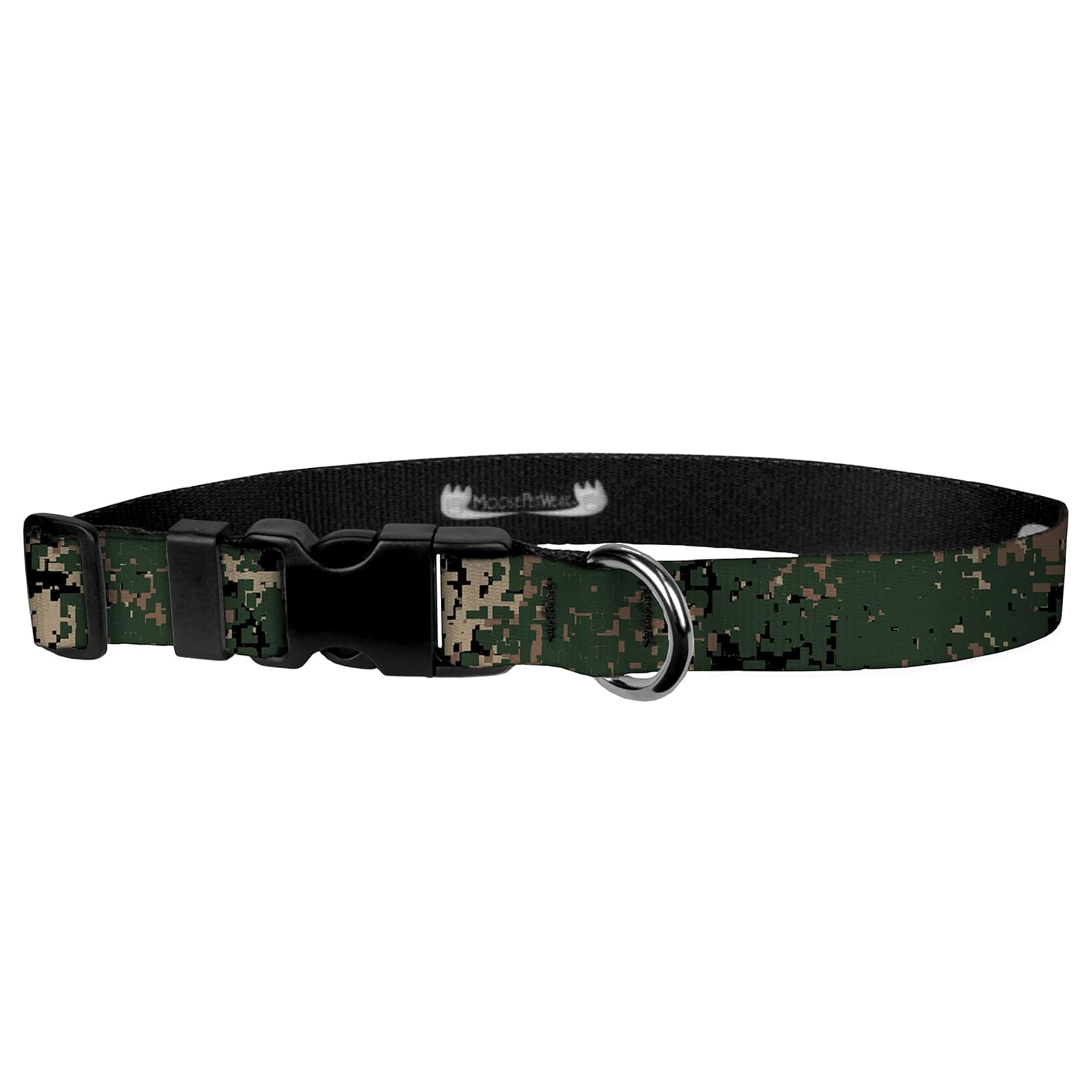 Camo Dog Collar - Camouflage Print Adjustable, D Ring, Side Release Buckle - 3/4 Inch Adjusts 11.5-17.5 Inches, Medium, Jarhead Camo