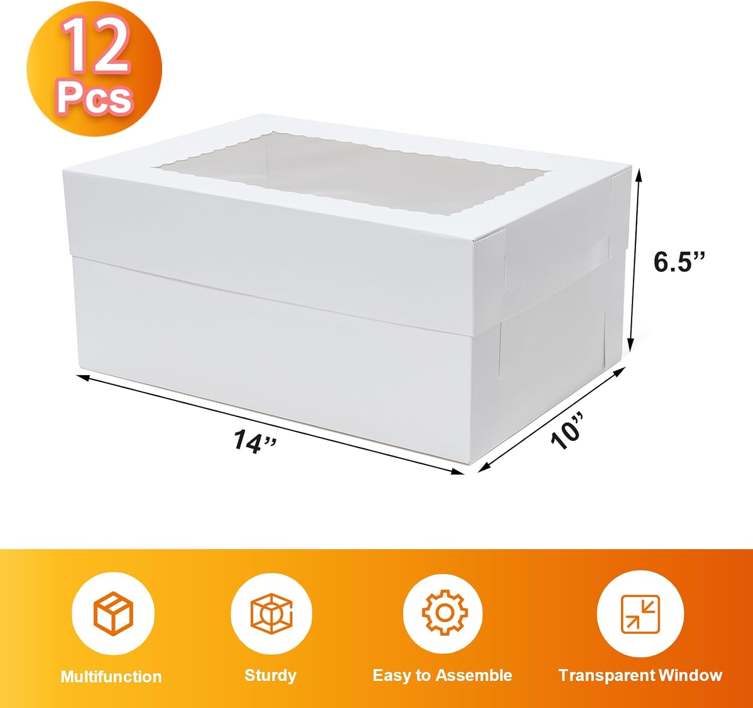 14x10x6.5 Cake Boxes Rec Quarter Sheet 1/4 Sheet Bakery Boxes