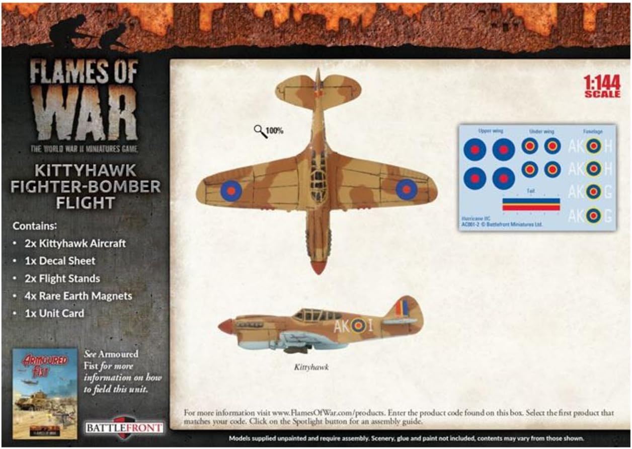Flames of War: Mid War: British: Kittyhawk Fighter Bomber Flight