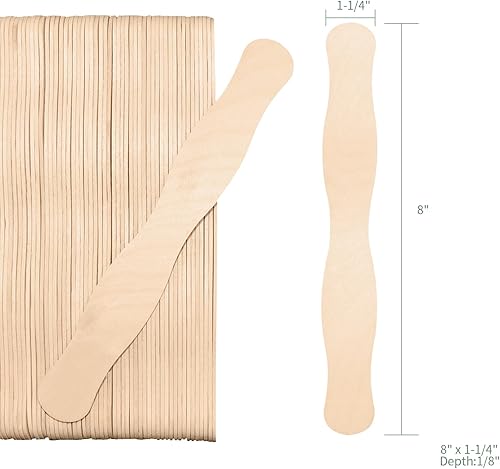 Miniatura 3 de 55 manijas de abanico de madera de 8 pulgadas, palos de manualidades jumbo para programas de boda, o manualidades de mezcla de pintura, proyectos de