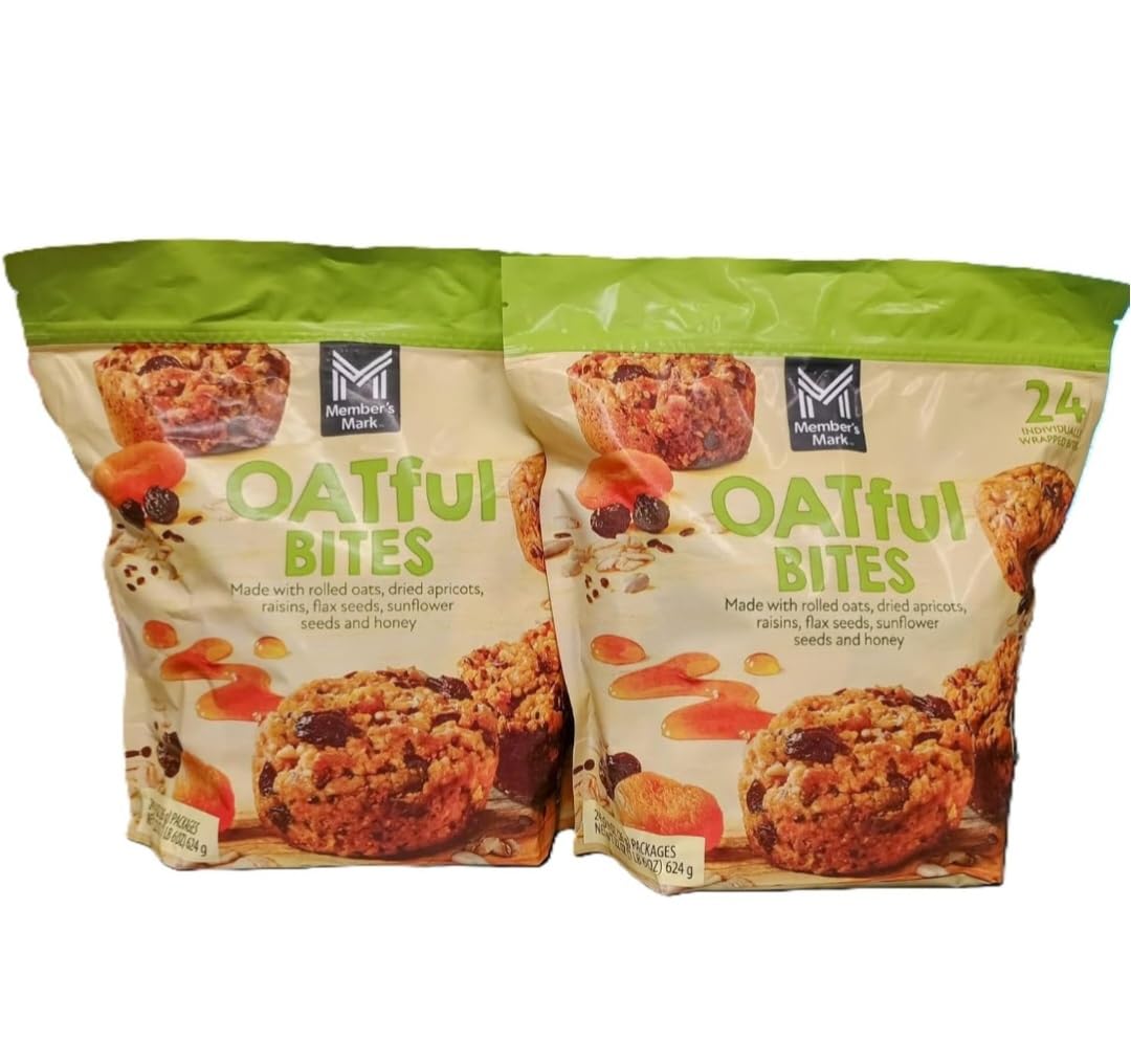 OATful Bites with Rolled Oats, Dried Apricots and Seeds, 24-0.9oz Individually Wrapped Snacks (pack of 2 48 count)