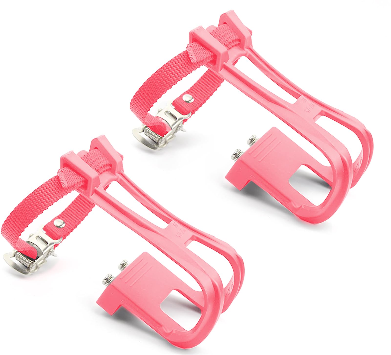 Photo 1 of Eyooia Toe Clip and Strap for Bike Pedal, 1-Pair Quick-Release Sport Nylon for Road Bikes, Secure Yet Easy Entry (Red)