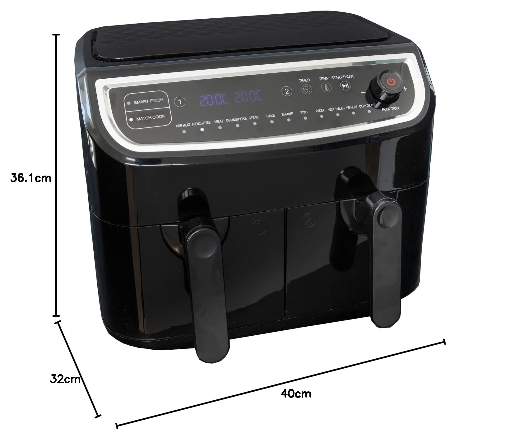 Gastronoma 18290003 freidora Doble 9 L Independiente 2400 W Freidora baja en grasa Negro, Acero inoxidable