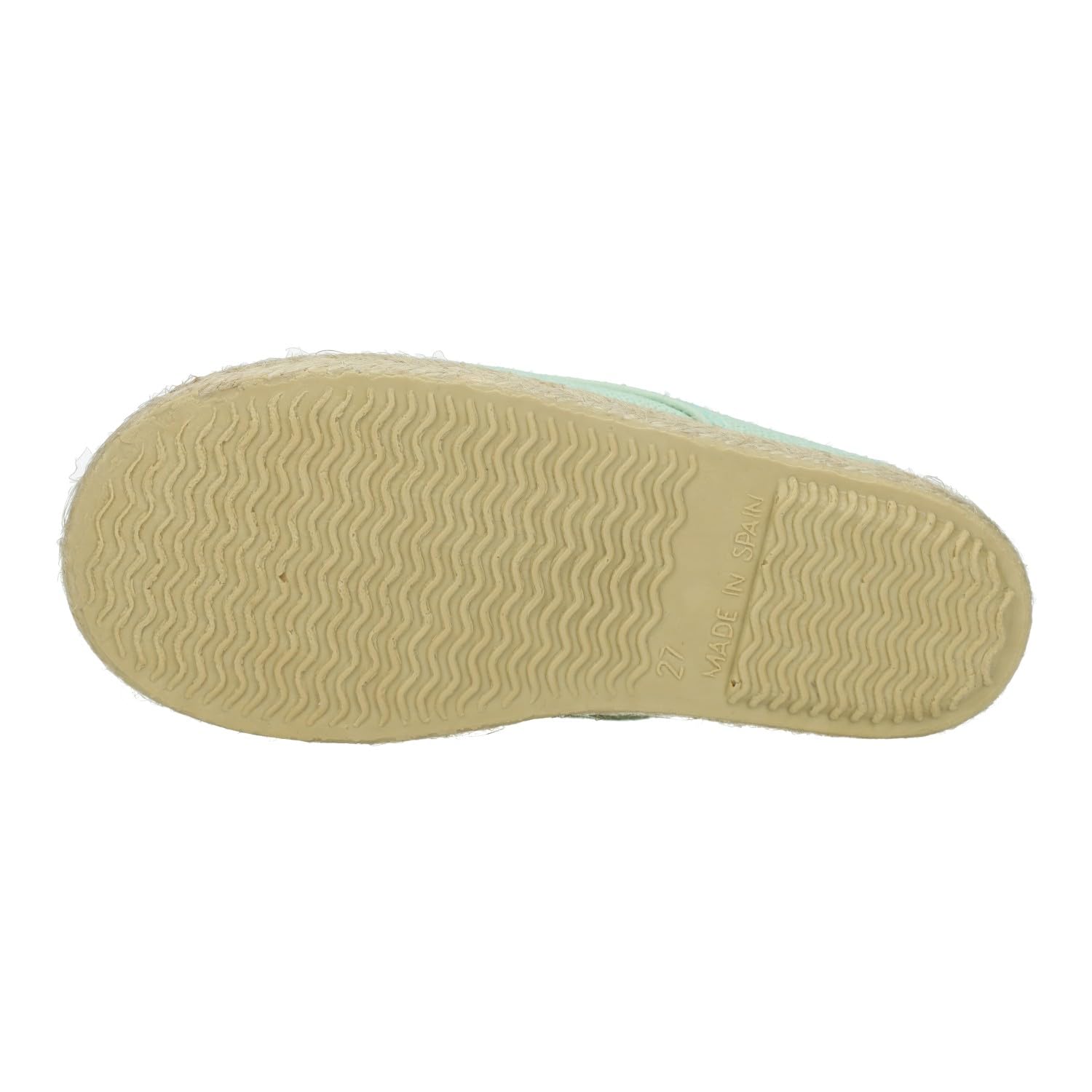 MADE IN SPAIN 267/L Scarpe in Tela per Bambino in Colore Salvia, Espadrillas in Tela con Suola in Sparto e Soletta in pelle. Scarpe da bambino realizzate in Spagna