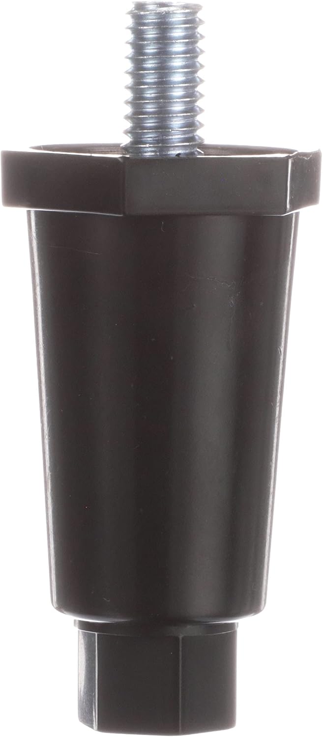 Component Hardware 2-1/2" H Black Thermoplastic Appliance Leg with 3/8-16 x 5/8" L Protruding Stud and Adjustable Hex Toe