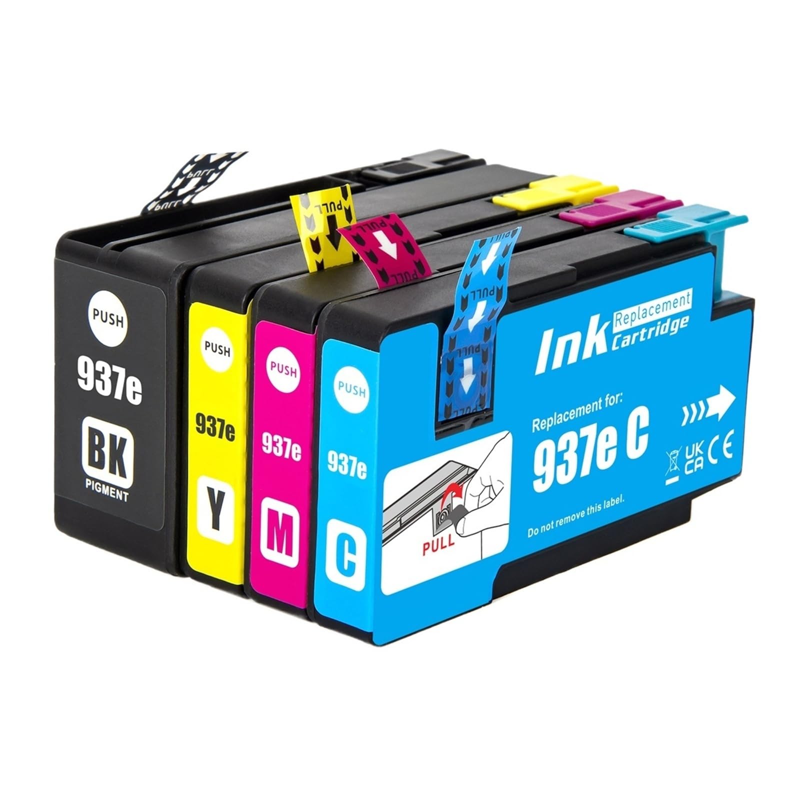Cartuccia d'inchiostro 937e, compatibile con HP | Stampante Pro 9120 9122 9123 9125 9130 9720 9730(1SET BK C M Y)