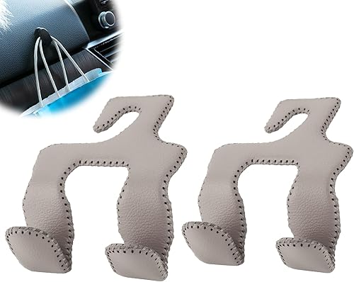 Miniatura 23 de Ganchos para reposacabezas de automóvil, organizador de almacenamiento para asiento trasero de automóvil, bolsas mejoradas 2 en 1, percha de cuero