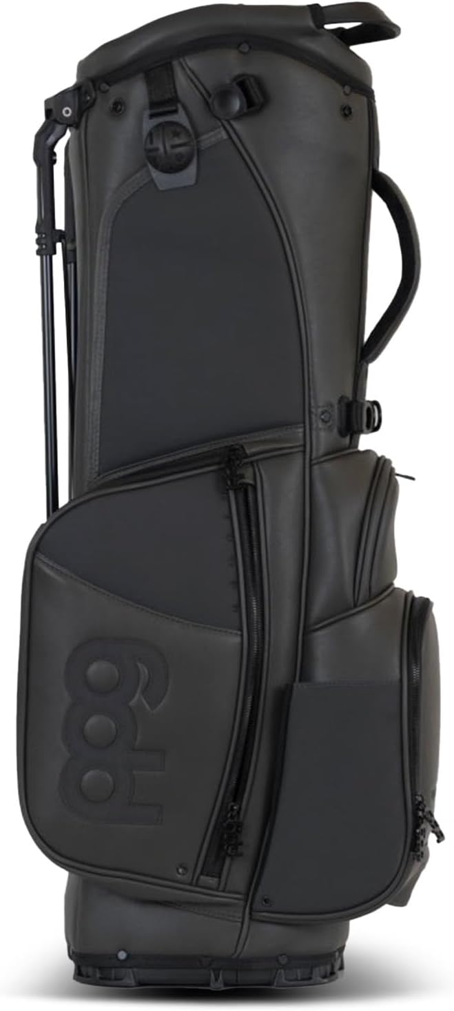 PPG Pin Popint Golf Triumph Series Stand Bag, 6-Way Club Divider, Protective Cover, Multiple Pockers for Organization, Easily Attaches to Pushcar & Trolley, Onyx