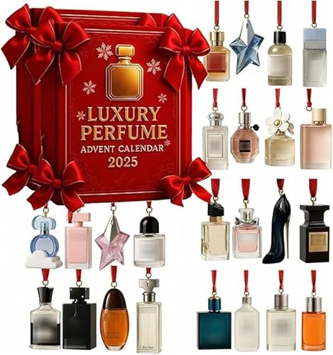 Luxury Perfume Advent Calendar Ornament, 24-Day Perfume Display Gift Set, 24 Days of Designer Fragrances for Women & Men – Premium Holiday Countdown Ornament (2Set)